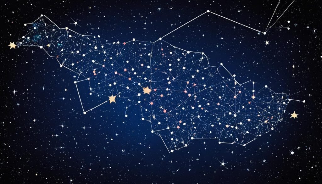 Pavo constellation map with highlighting Alpha Pavonis and Delta Pavonis